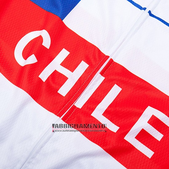 Abbigliamento Chile 2019 Manica Corta e Pantaloncino Con Bretelle Bianco Rosso - Clicca l'immagine per chiudere